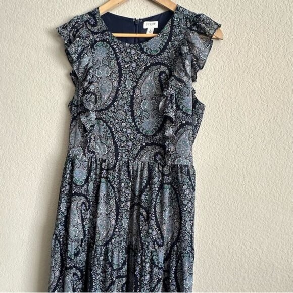 j.Crew Tiered ruffled tiered sundress with flutter sleeves Size 8 - Picture 4 of 9
